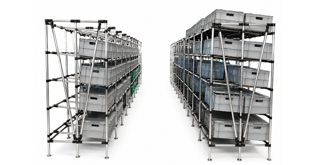 SS pipe and joint storage rack